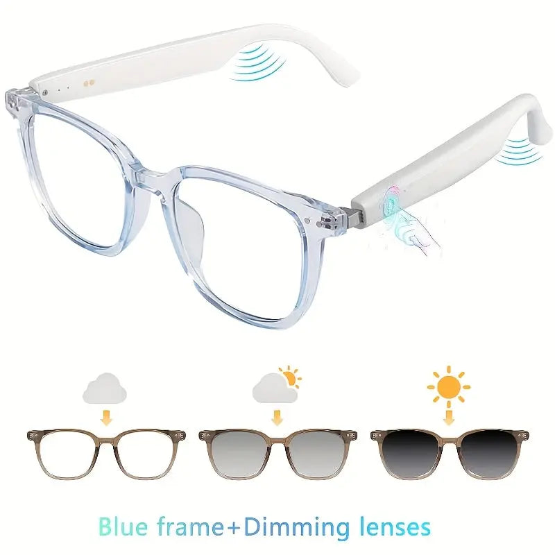 Smart Audio Glasses, Wireless, Rechargeable Battery, Built-in Microphone, High-Resolution Audio, Touch Control, Anti-Blue Light, for Office, Outdoor, Sports, Driving, Music Playback, Hands-Free Calling - Ideal Holiday Gifts Chic Le'Meek