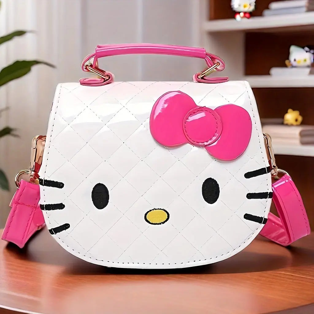 Sanrio for hello kitty Crossbody Bag - Adjustable Strap, Lightweight Synthetic, Multi-Color Options for Daily Commute, Parties & Weddings, Durable Polyester Lining, Snap Closure Purse Chic Le'Meek