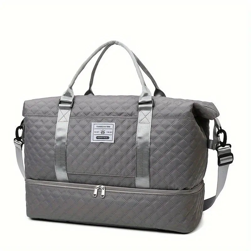 Large Capacity Travel Duffel Bag in Oxford Fabric, Portable Sports Gym Storage Bag, Weekend Overnight Bag for Women Chic Le'Meek