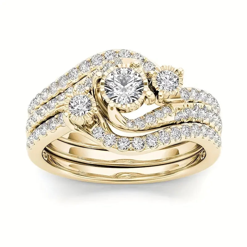 9 Classic Women'S Multi Style Wedding Ring Sets, Including Synthetic Zirconia Rings, Perfect For Daily Women'S Clothing, Jewelry, And Accessories Chic Le'Meek