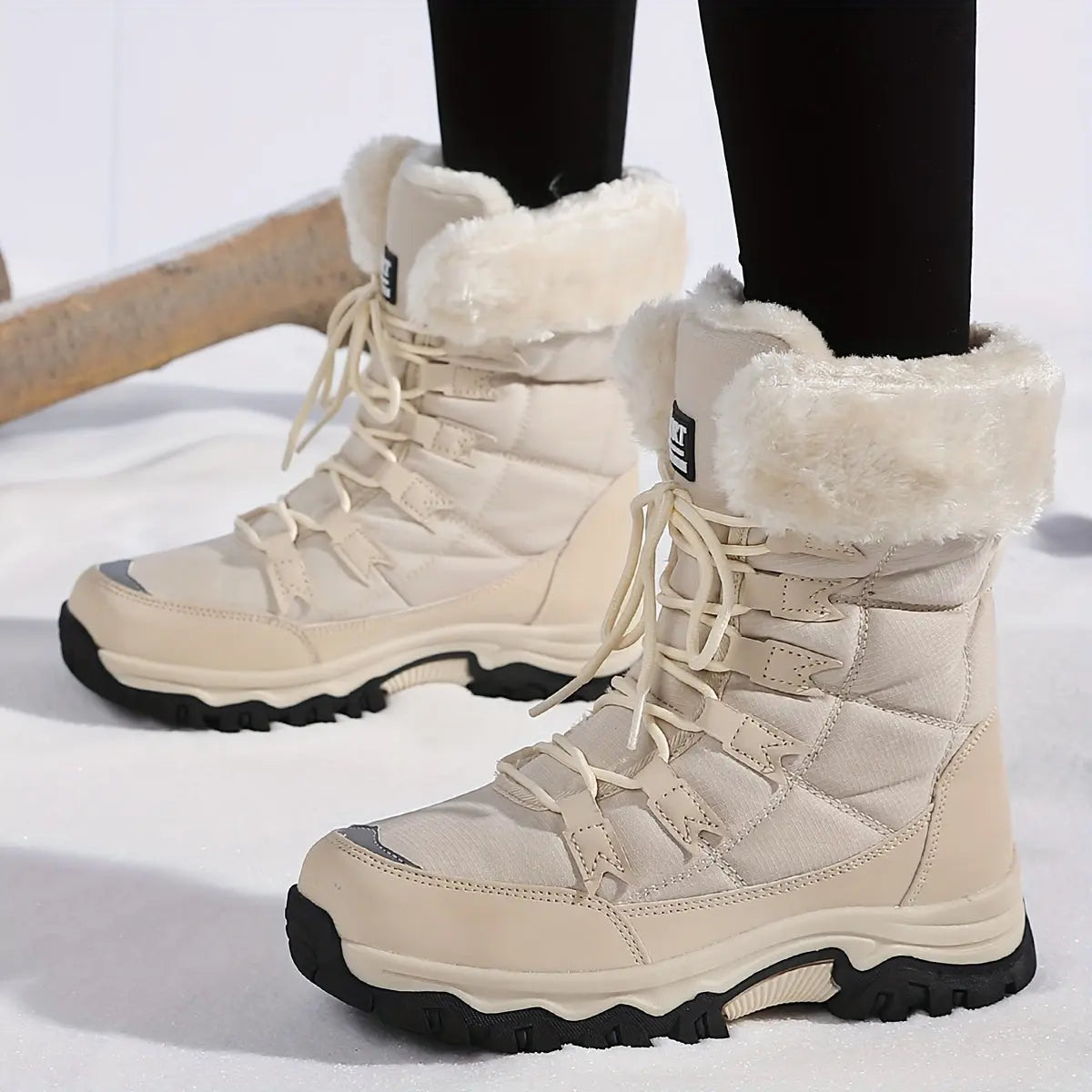 Cozy Mid-Calf Fluffy Boots - Soft, Warm, Non-Slip, and Platform Design for Comfortable Winter Wear - Perfect for Snow, Cold Weather, and Outdoor Activities Chic Le'Meek