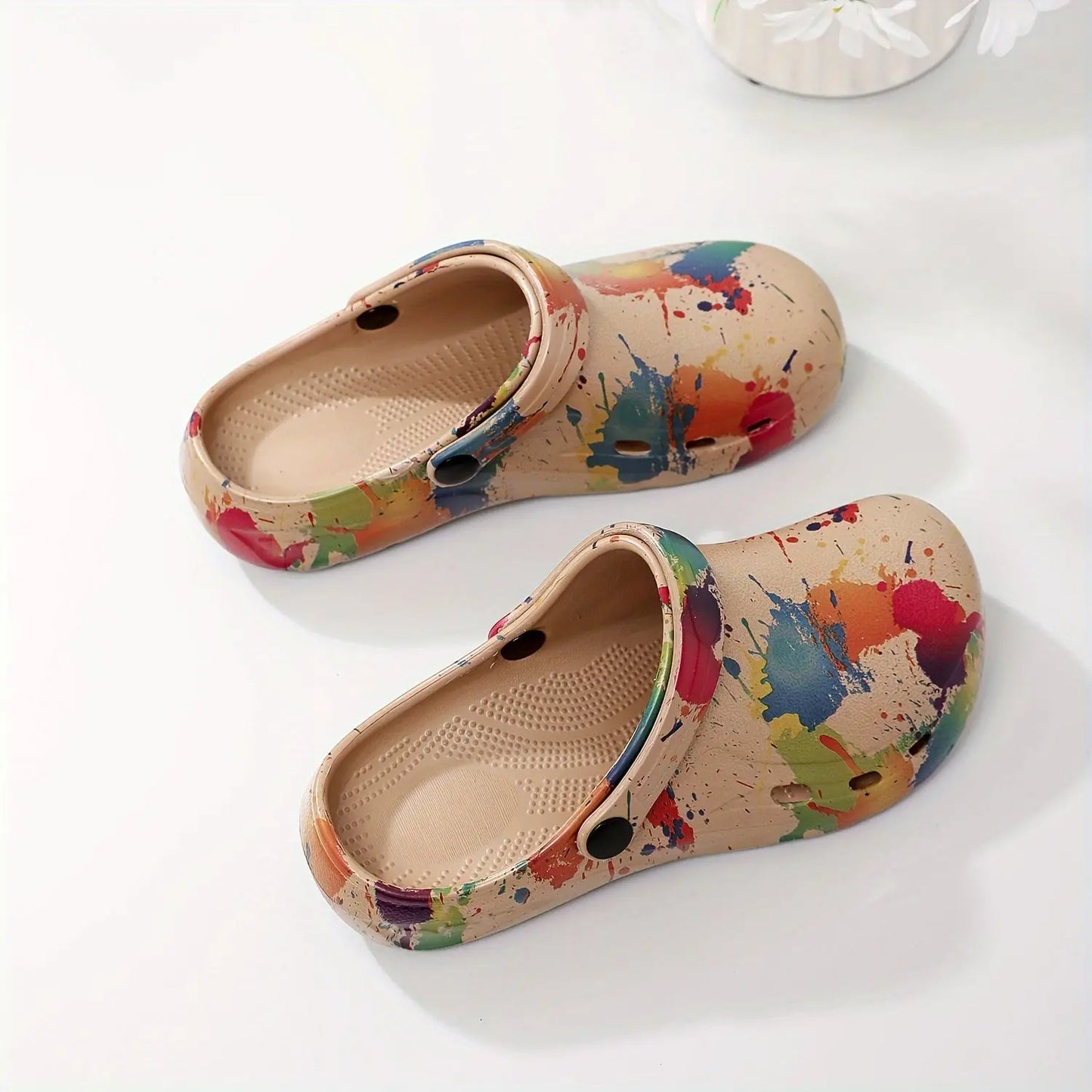 2025 Fashionable Non-Slip Thick Sole Sandals for Couples, Summer Beach Shoes with Random Patterns, EVA Material, Beach Footwear|Trendy Sandals|Eva Upper Material, Beach Accessorie Chic Le'Meek