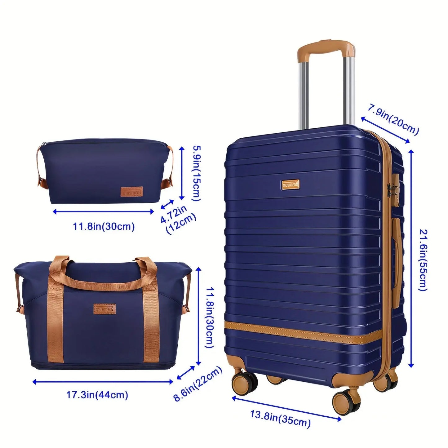 Suitcase Set Luggage Sets, 20 Inch Carry On Luggage With TSA Lock And Double Spinner Wheels, Suitcase With Travel Bag And Toiletry Bag AliExpress
