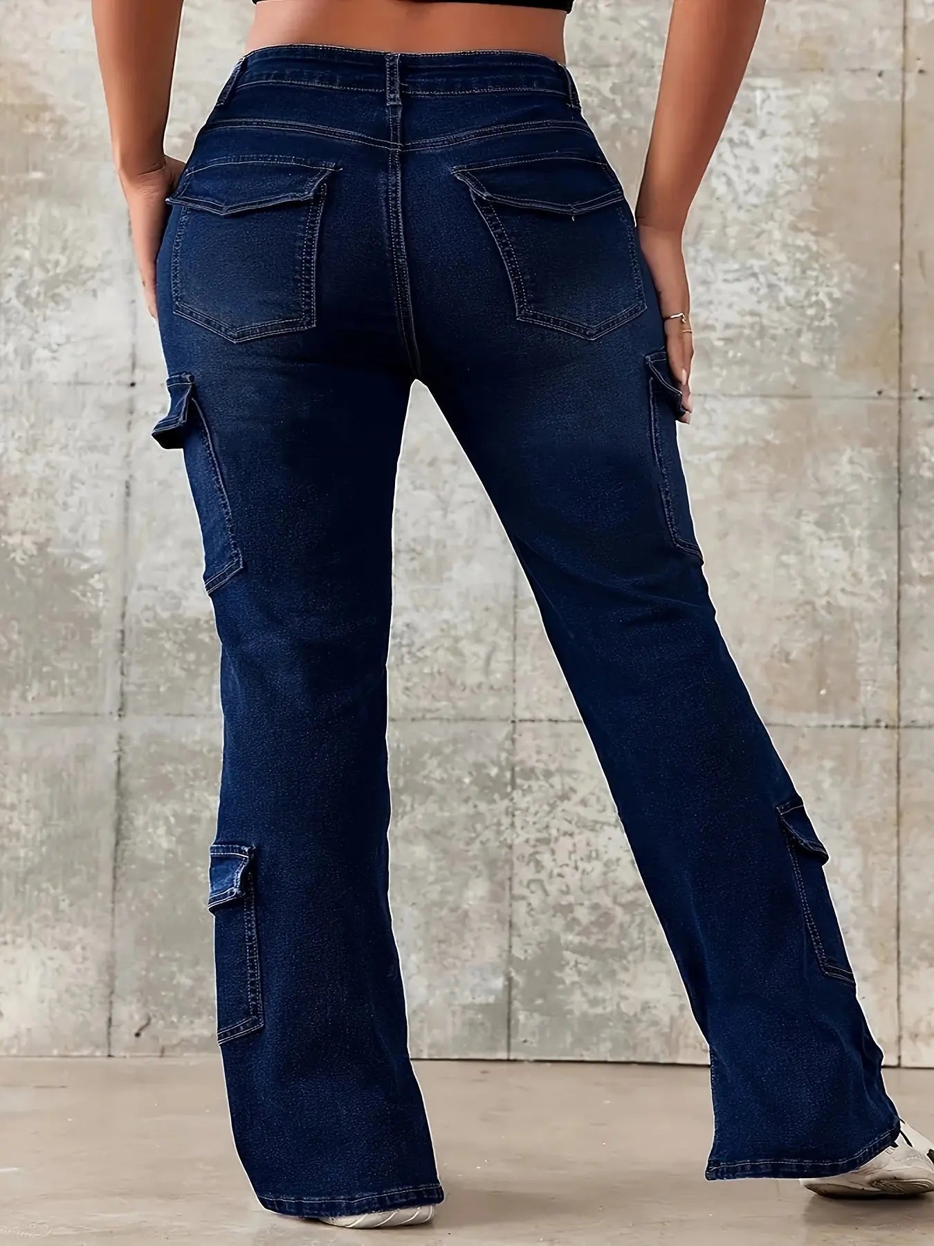 Stylish Pockets, Slight Stretch, All-Season, Casual Weekend Wear - Machine Washable, Zipper Fly, Solid Color, Woven Polyester Fabric Temu