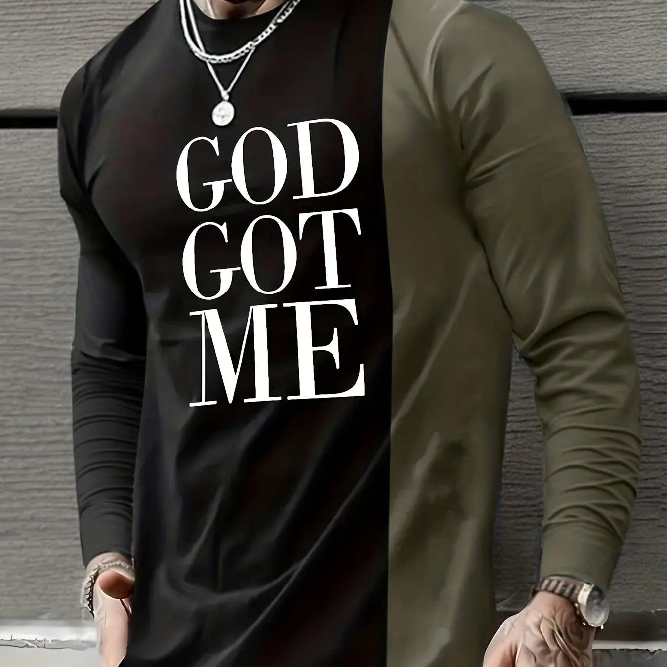 Mens Crew Neck Color Block Graphic Shirt - Soft, Breathable, and Comfy Long Sleeve Top with Contrast Collar and Alphabets Pattern for Casual Wear and Novelty Pajamas Temu