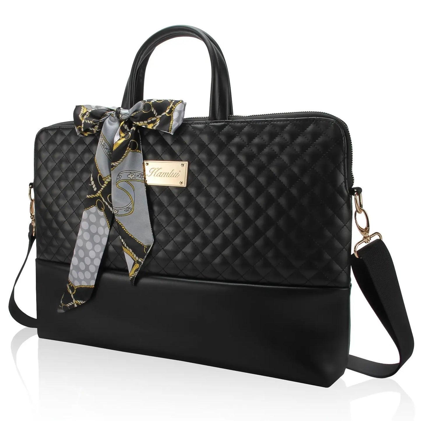 Kamlui Laptop Bag for Women 15.6-16-Inch Carrying Computer Bag Laptop Case Shoulder Slim Work Travel PU Leather (Black) Temu