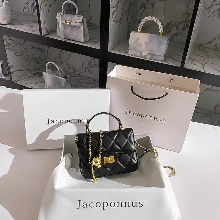 Black Mini Small Exquisite Small Bag Small Ball Chain Bag Female Crossbody Bag For Daily Use Temu