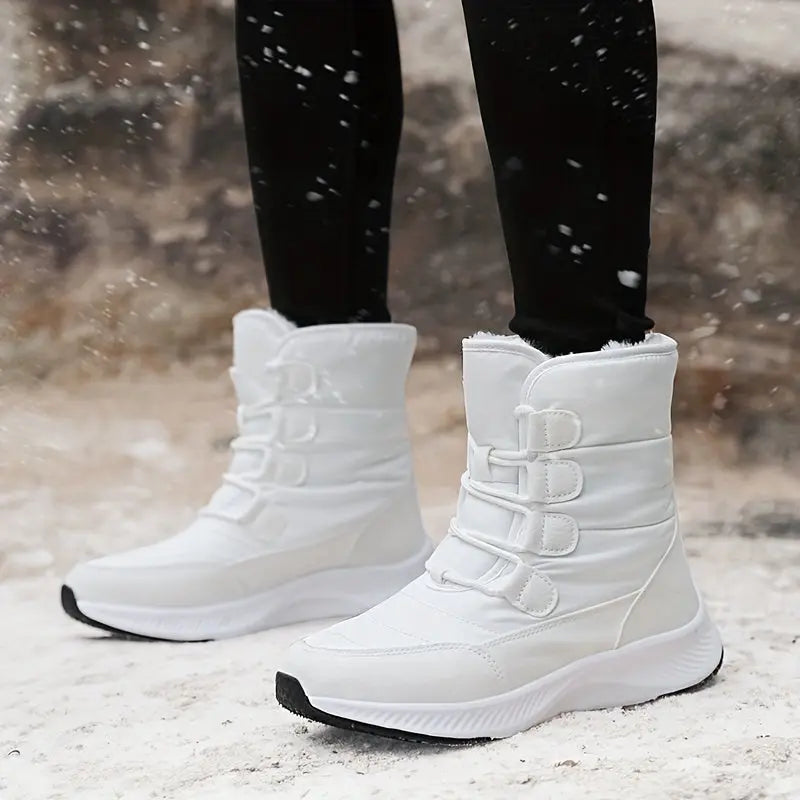 Winter-Ready High-Top Snow Boots: Warm Plush Lining, Anti-Slip Thick Sole, Durable Synthetic Leather Chic Le'Meek