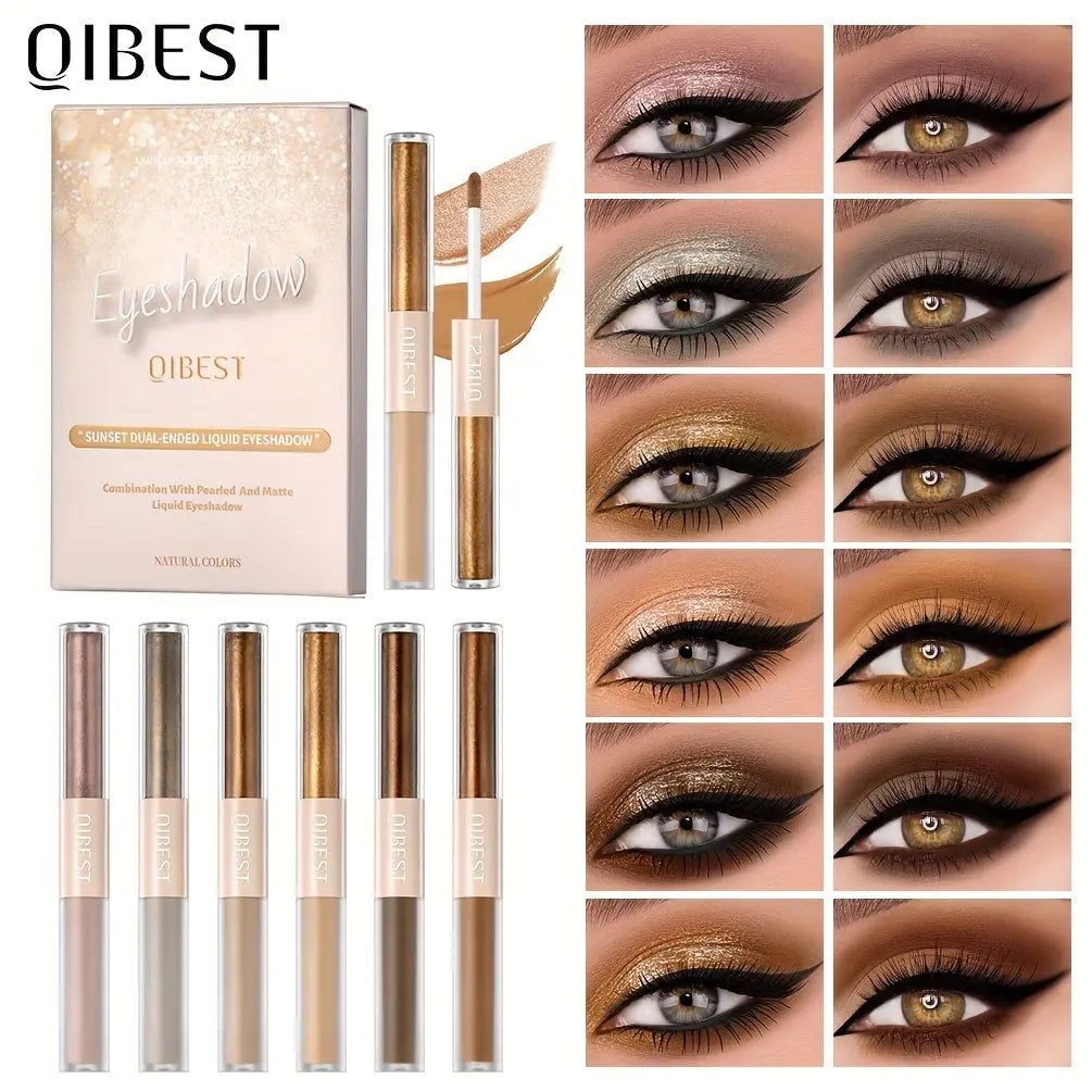 6pcs Double Ended Liquid Eyeshadow Set - Pearly Glitter and Matte Finish, Smooth Delicate Texture, Long-Lasting, Highly Pigmented Temu