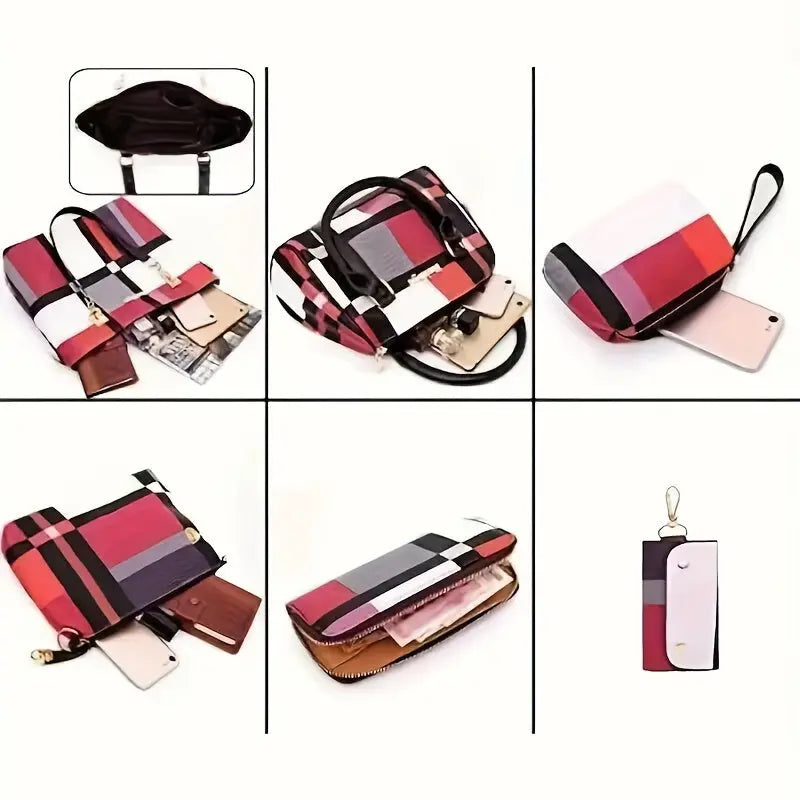 6pcs Womens Handbags Tote Bags Shoulder Bag Purses Satchel Bag Top-Handle Handbag Crossbody Bag Wallet Clutch Chic Le'Meek