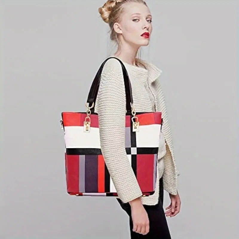 6pcs Womens Handbags Tote Bags Shoulder Bag Purses Satchel Bag Top-Handle Handbag Crossbody Bag Wallet Clutch Chic Le'Meek