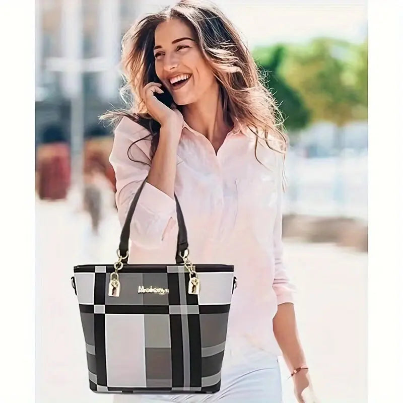 6pcs Womens Handbags Tote Bags Shoulder Bag Purses Satchel Bag Top-Handle Handbag Crossbody Bag Wallet Clutch Chic Le'Meek
