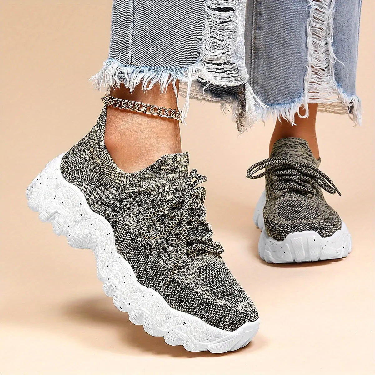 Womens Breathable Low Top Sneakers - Lightweight, Lace-Up, Fabric Upper, Rubber Sole, Solid Color, Casual, Sporty, All-Season Shoes for Everyday Wear Temu