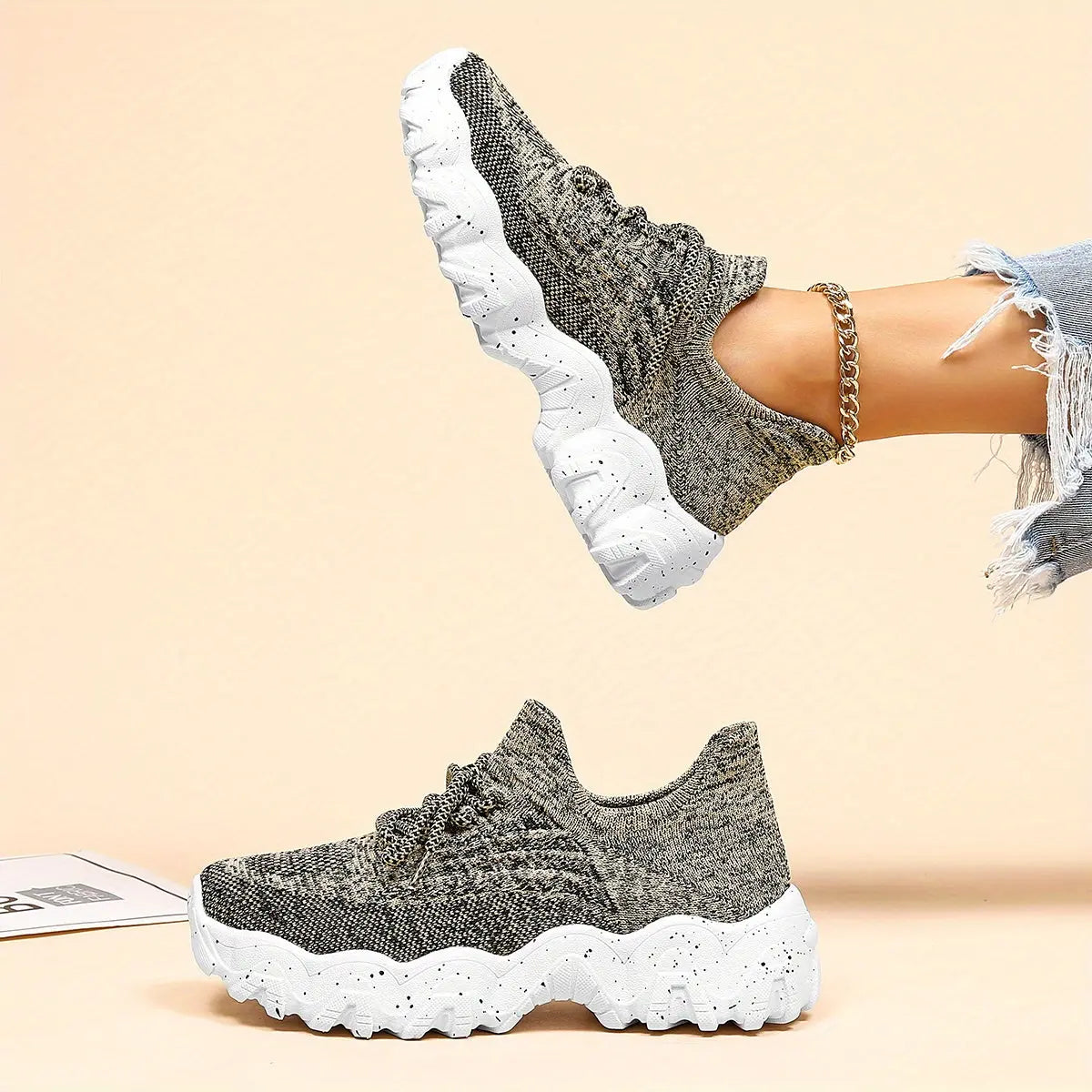 Womens Breathable Low Top Sneakers - Lightweight, Lace-Up, Fabric Upper, Rubber Sole, Solid Color, Casual, Sporty, All-Season Shoes for Everyday Wear Temu