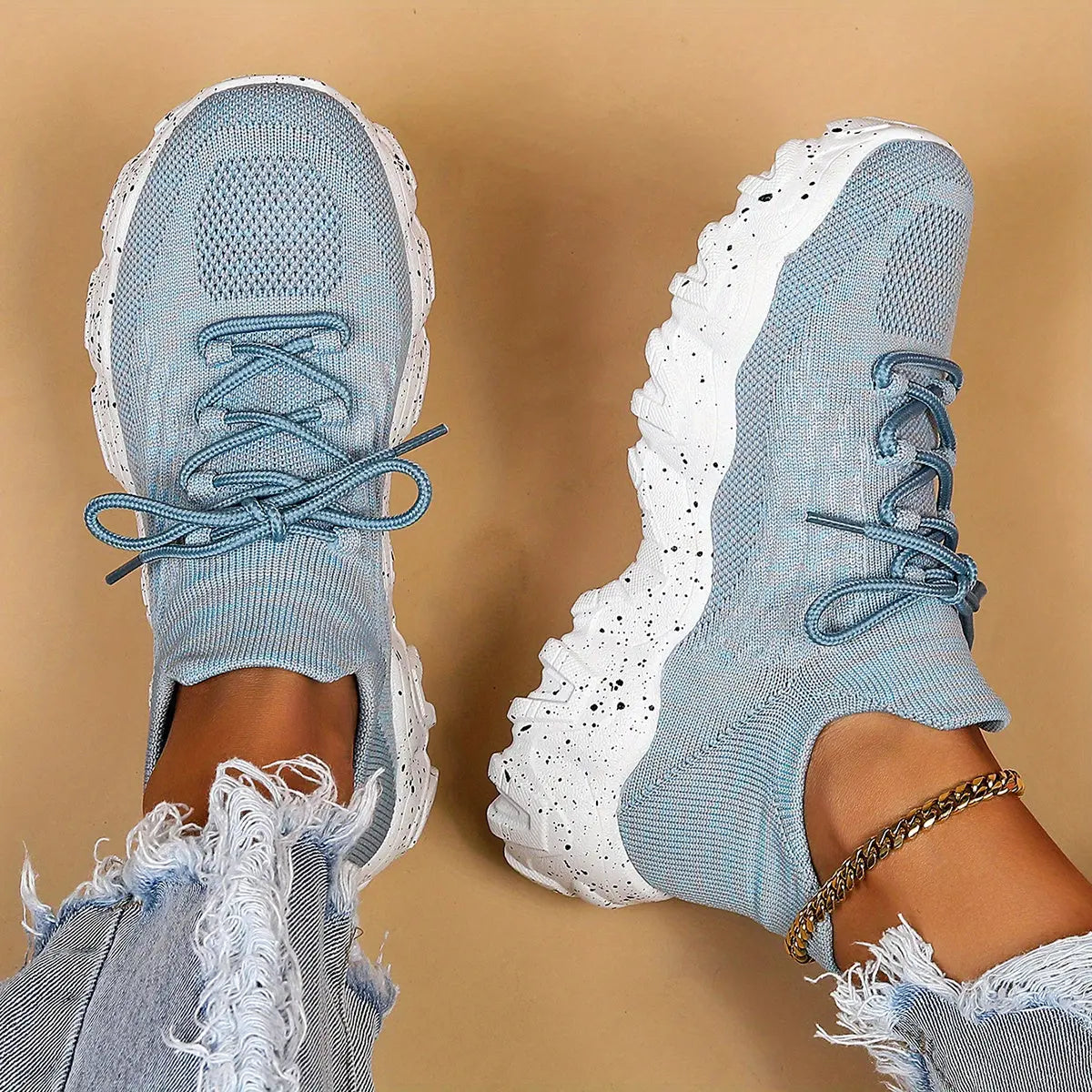 Women's Simple Plain Lace Up Low Top Sneakers, Casual Breathable Lightweight Socks Shoes, Minimalist Running Shoes Sporty Sneakers Temu