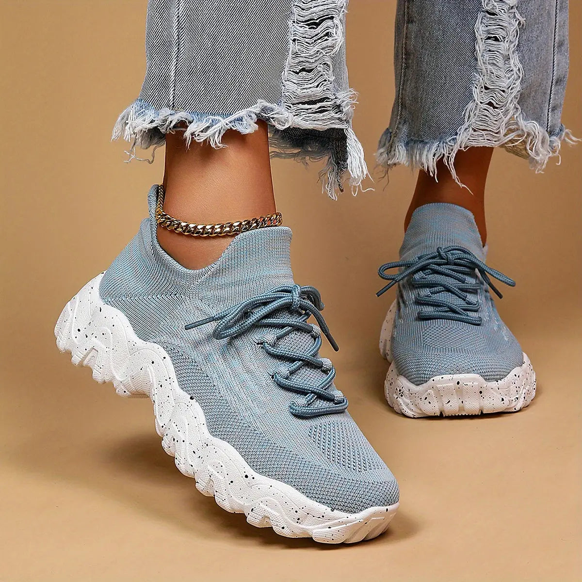Women's Simple Plain Lace Up Low Top Sneakers, Casual Breathable Lightweight Socks Shoes, Minimalist Running Shoes Sporty Sneakers Temu