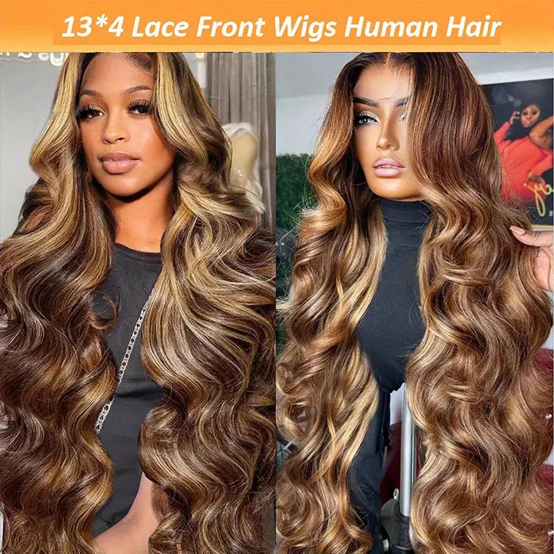 250% Density Wigs Human Hair Long Body Wave Lace Front Wigs Human Hair Wig 4/27 Honey Blonde Pre Plucked With Baby Hair Temu
