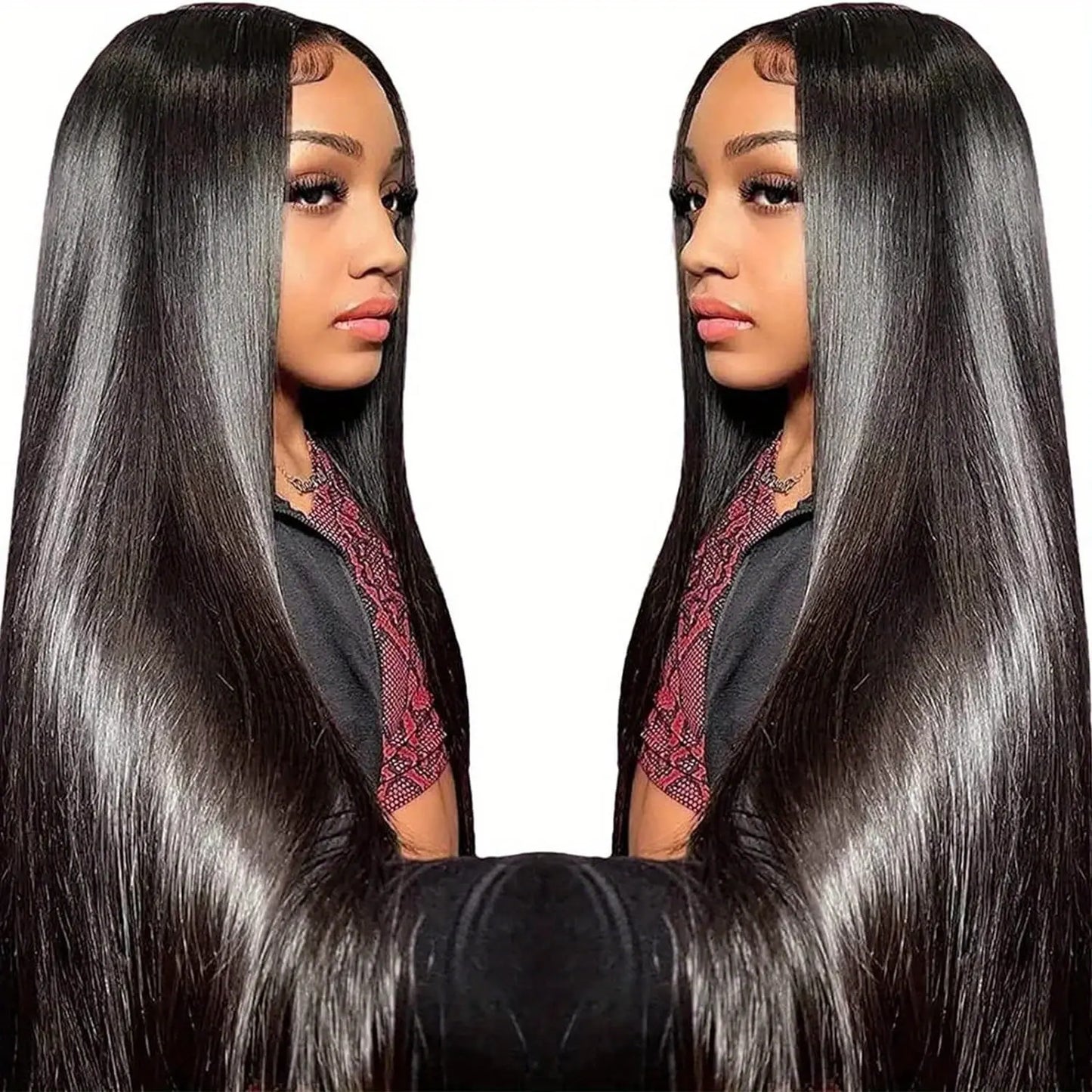 250% Density Straight Lace Front Wig Transparent HD 13x6 Straight Brazilian Virgin Human Hair Lace Frontal Wigs Pre Plucked With Baby Hair Black For Women 34Inch Temu