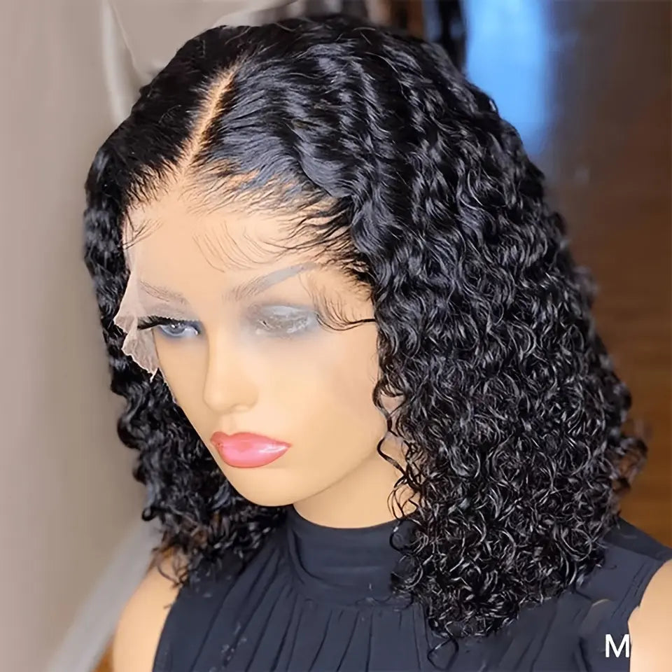 13x4 Deep Wave Curly Bob Wig Human Hair Lace Frontal Wigs 180 Density Glueless Wigs Water Wave Wig 10-16inch Temu