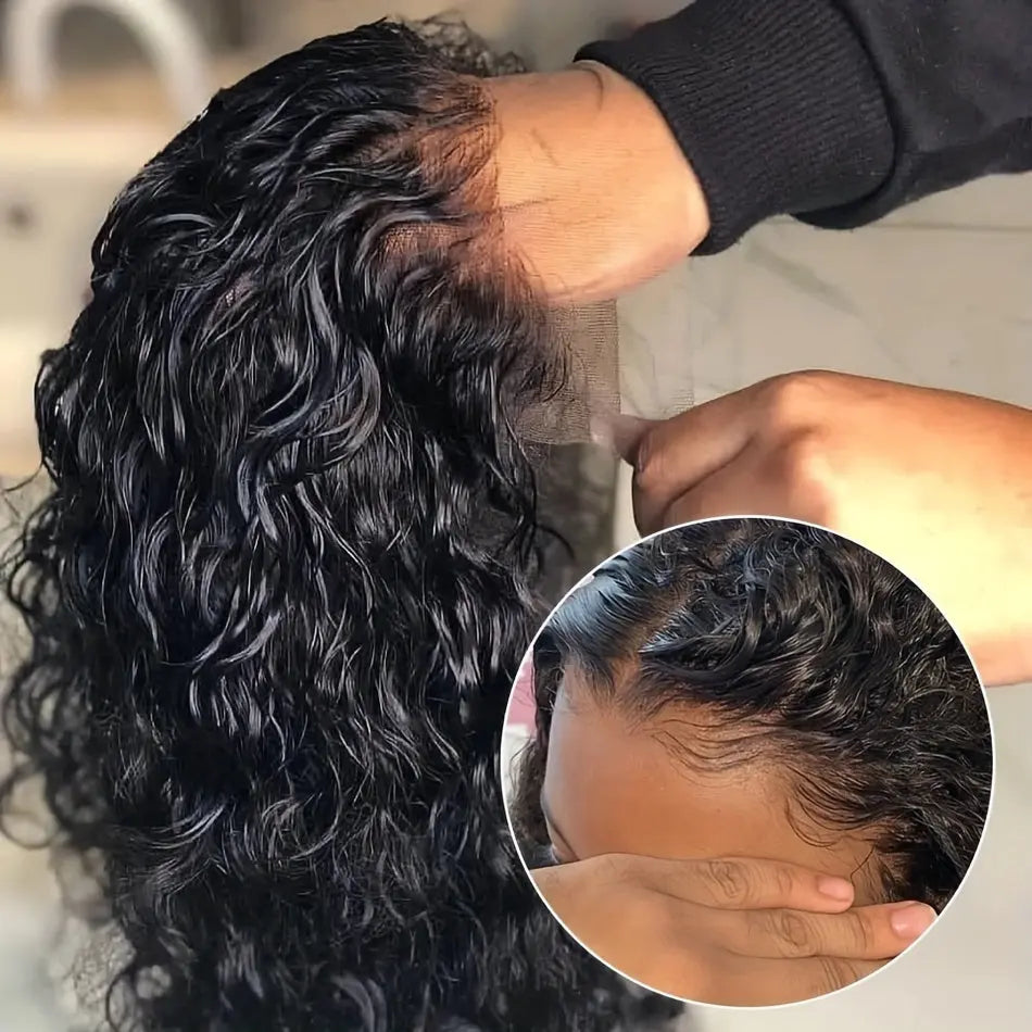 13x4 Deep Wave Curly Bob Wig Human Hair Lace Frontal Wigs 180 Density Glueless Wigs Water Wave Wig 10-16inch Temu