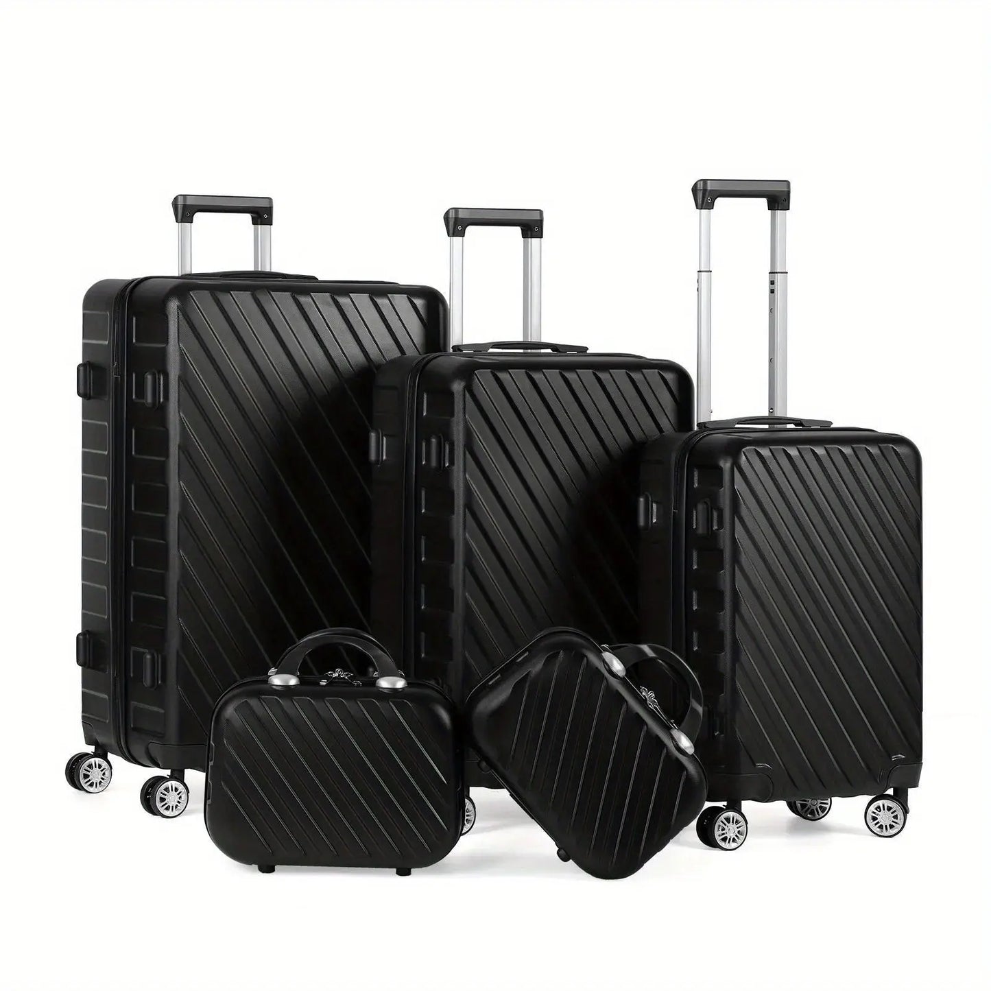 5-Piece ABS Luggage Set, Includes 12", 14", 20", 24" & 28" Hardside Spinner Suitcases, With TSA Lock Spinner Wheels Durable Travel Luggage AliExpress