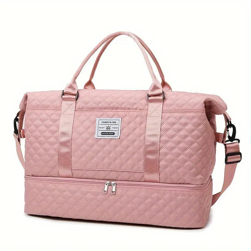 Large Capacity Travel Duffel Bag in Oxford Fabric, Portable Sports Gym Storage Bag, Weekend Overnight Bag for Women Chic Le'Meek