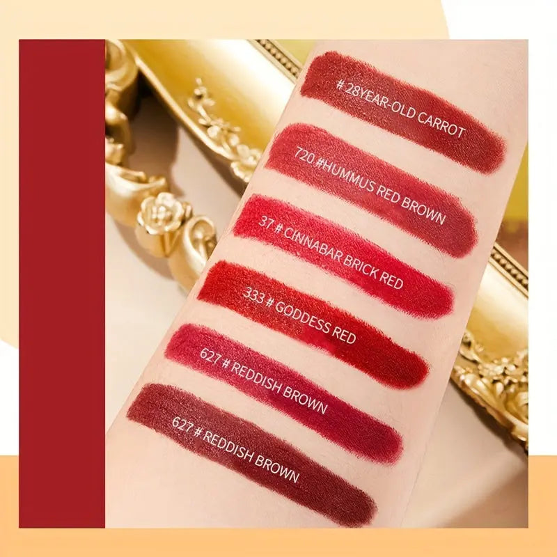 Red Velvet Matte Lipstick: Long-Lasting, Water-Resistant, All Skin - Ideal Valentine’s Gift in Elegant Golden Tube Temu