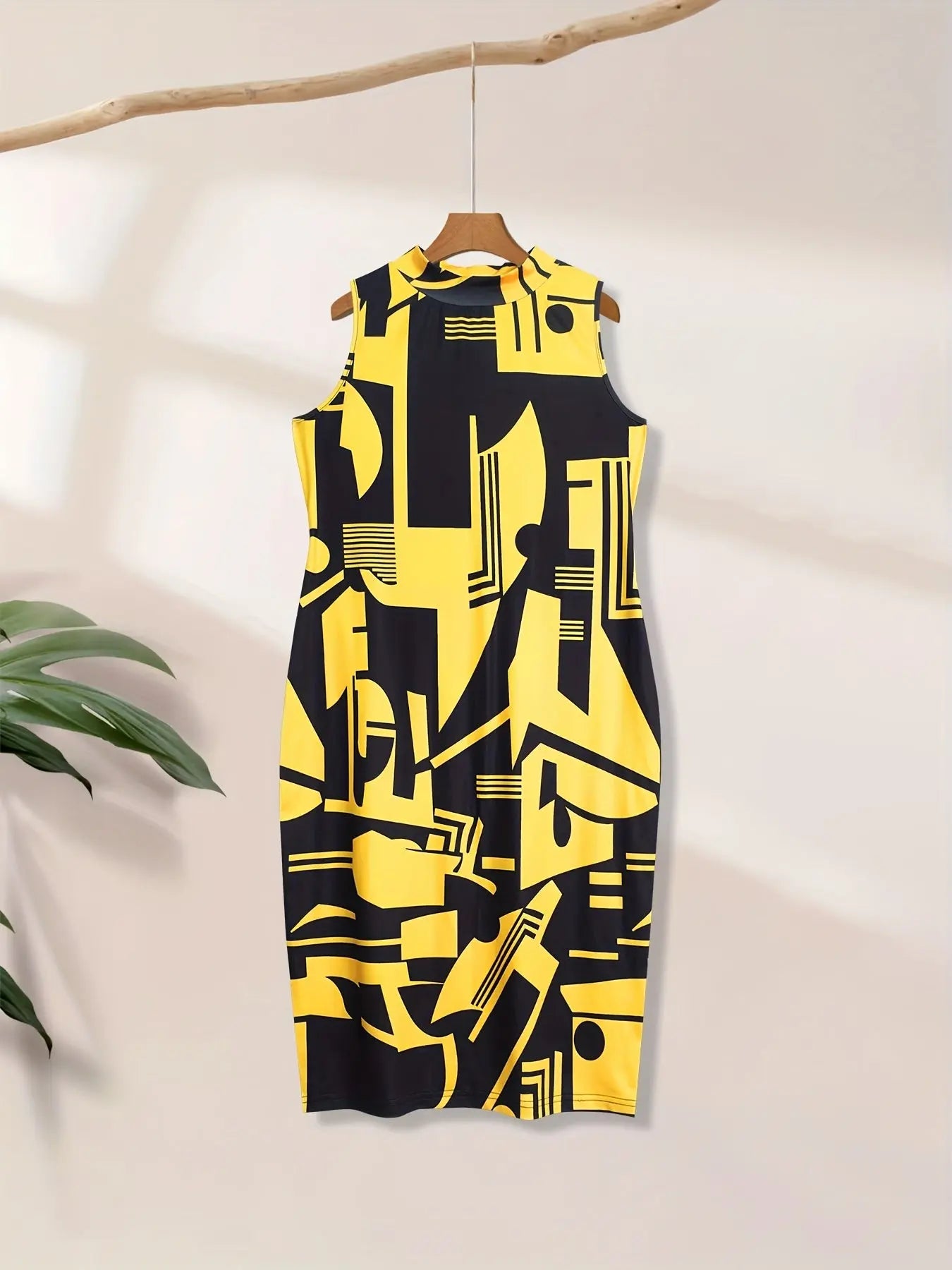 ECHOINE Women Sexy Plus Size Floral Print V Neck Long Sleeve Zipper Stretch Pencil Midi Bodycon Dress Party Chic Le'Meek