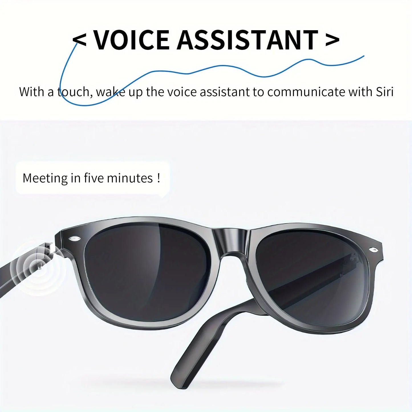 Smart Glasses, Wireless Connection, Music Playing Function, Wireless Call, Long Battery Life Temu