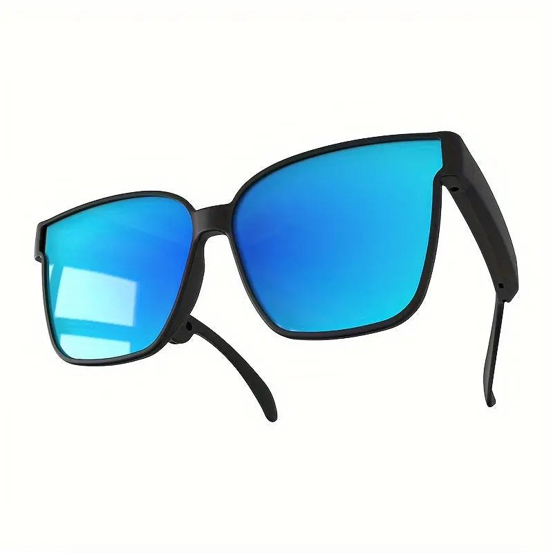 Smart glasses featuring UV400 protection, polarized lenses, a built-in microphone and speaker, physical buttons, a voice assistant, and a large-capacity battery Temu