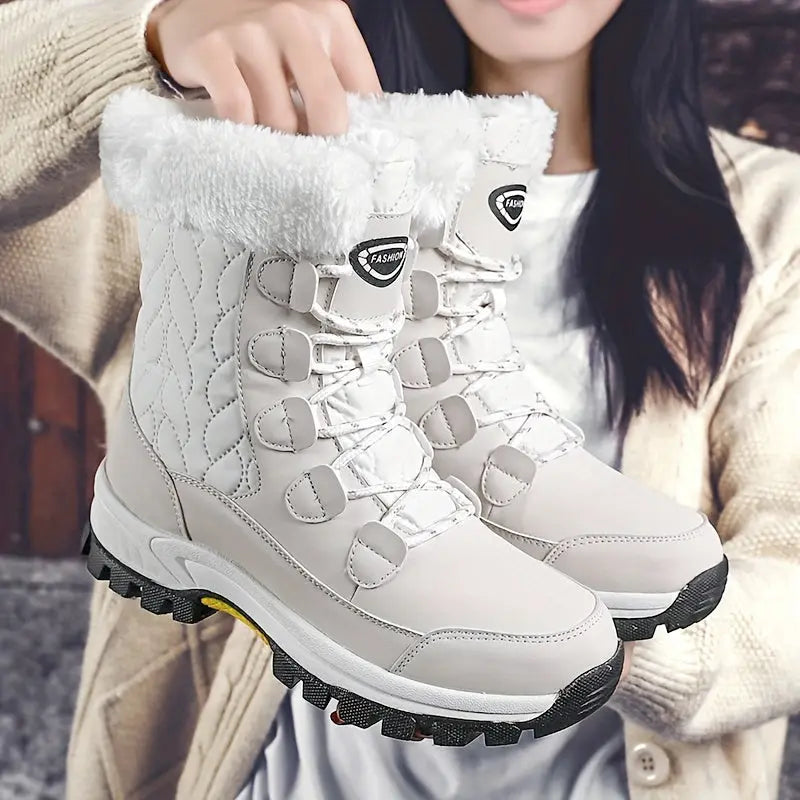 Cozy Velvet Snow Boots - Women's Soft, Comfortable, and Warm Winter Shoes with Thick Insulation and Casual Outdoor Style - Perfect for Cold Weather Activities Chic Le'Meek