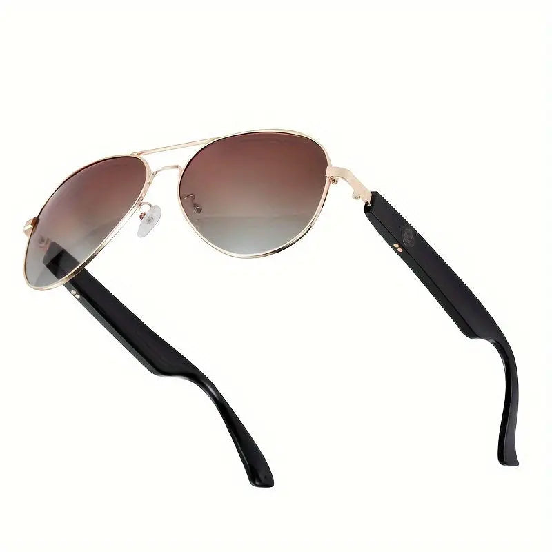Stylish High-Definition Smart Glasses - Built-in Microphone and Speaker, HiFi Music Quality, Compatible with iPhone/Android - Ideal for Driving, Outdoor Activities, and Fishing, Supports AI Voice Assistant Chic Le'Meek