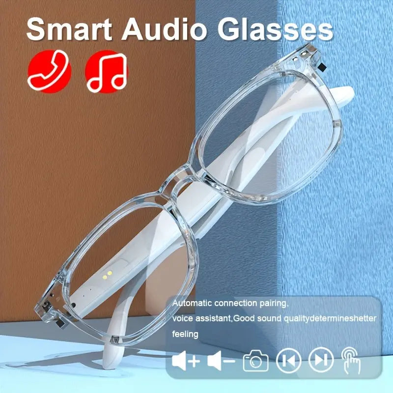 Smart Audio Glasses, Wireless, Rechargeable Battery, Built-in Microphone, High-Resolution Audio, Touch Control, Anti-Blue Light, for Office, Outdoor, Sports, Driving, Music Playback, Hands-Free Calling - Ideal Holiday Gifts Chic Le'Meek