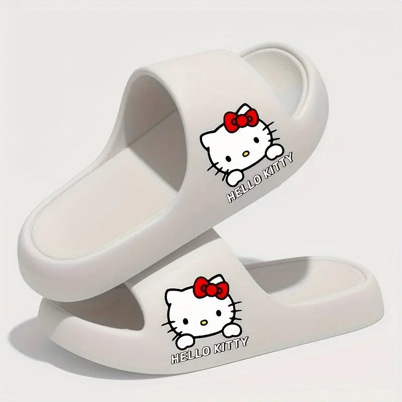 Saorio for hello kitty Elegant Cartoon EVA Women'S Slippers - Summer Thick Sole Slides with Soft Insoles and Durable Outsoles, Hand Washable, Suitable for Warm Weather Shoes | Playful Design | EVA Sandals, Home Slippers for C Chic Le'Meek