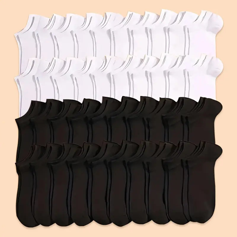 20/40 Pairs of Men's ComfySoft Knitted Liner Socks - Breathable, Sweat-Absorbing, Anti-Odor, Elastic & Soft - Perfect for Spring & Summer Casual Wear Temu
