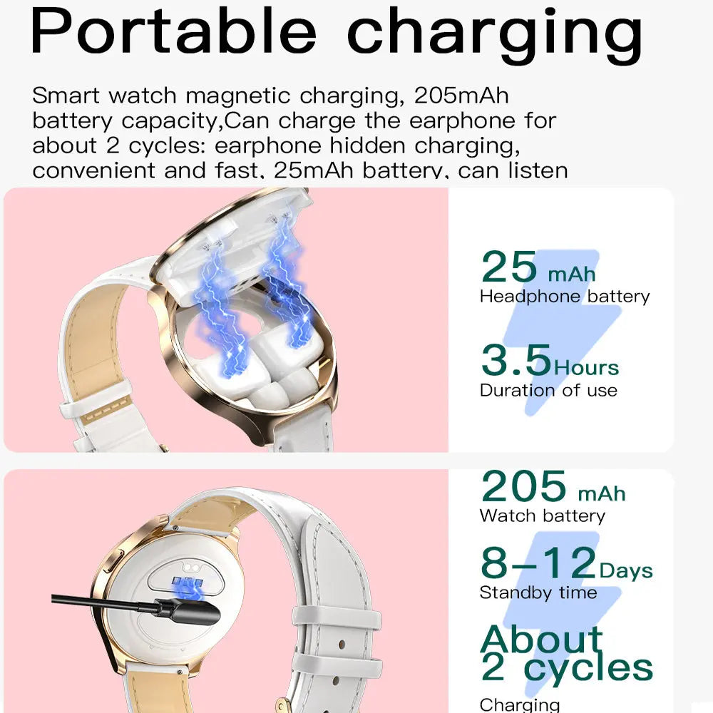 Fashion 2-in-1 Smartwatch Sports watch with headphones Elegant Women's Men's Waterproof Watch with earbuds Simple Yet Sophisticated Dial for Business & Social Events Temu