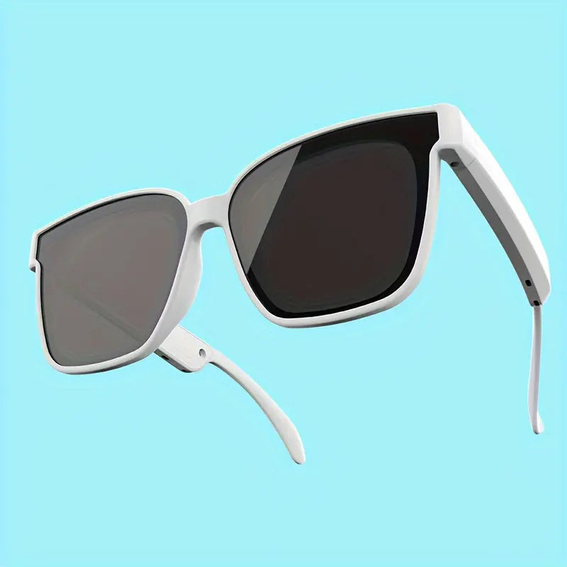 Smart glasses featuring UV400 protection, polarized lenses, a built-in microphone and speaker, physical buttons, a voice assistant, and a large-capacity battery Temu
