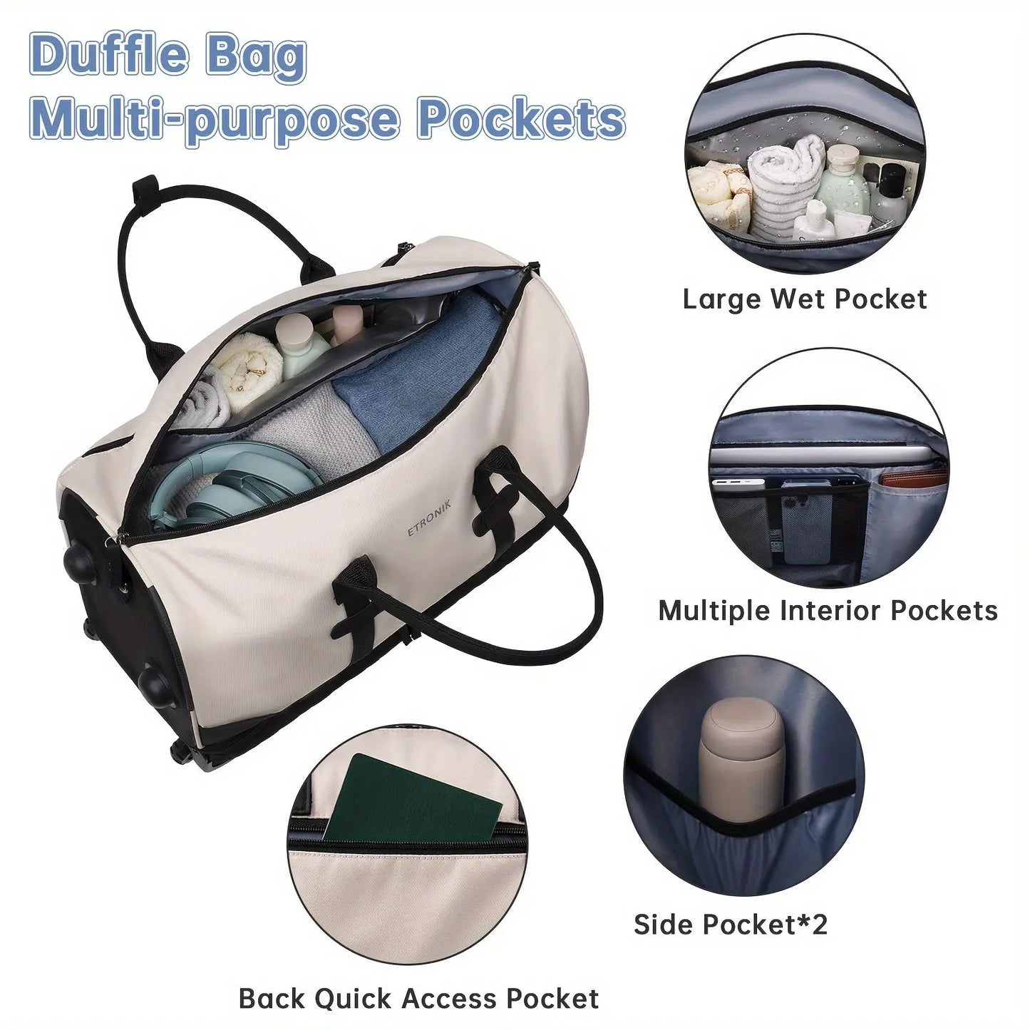 2-Piece Travel Luggage Set - Quilted Soft Shell, Telescoping Handle, In-Line Skate Wheels, Durable Aluminum Alloy Pull Handle, Zipper Closure - Flight-Friendly Carry-On Rolling Suitcase & Matching Cosmetics Bag Temu