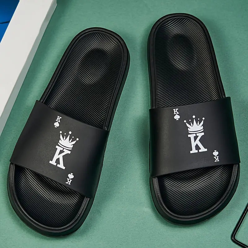 Mens Fashionable Letter K Slippers - Trendy Open-Toe Design with Ventilated Breathability, Comfy Non-Slip EVA Soles for Stylish Indoor & Outdoor Temu