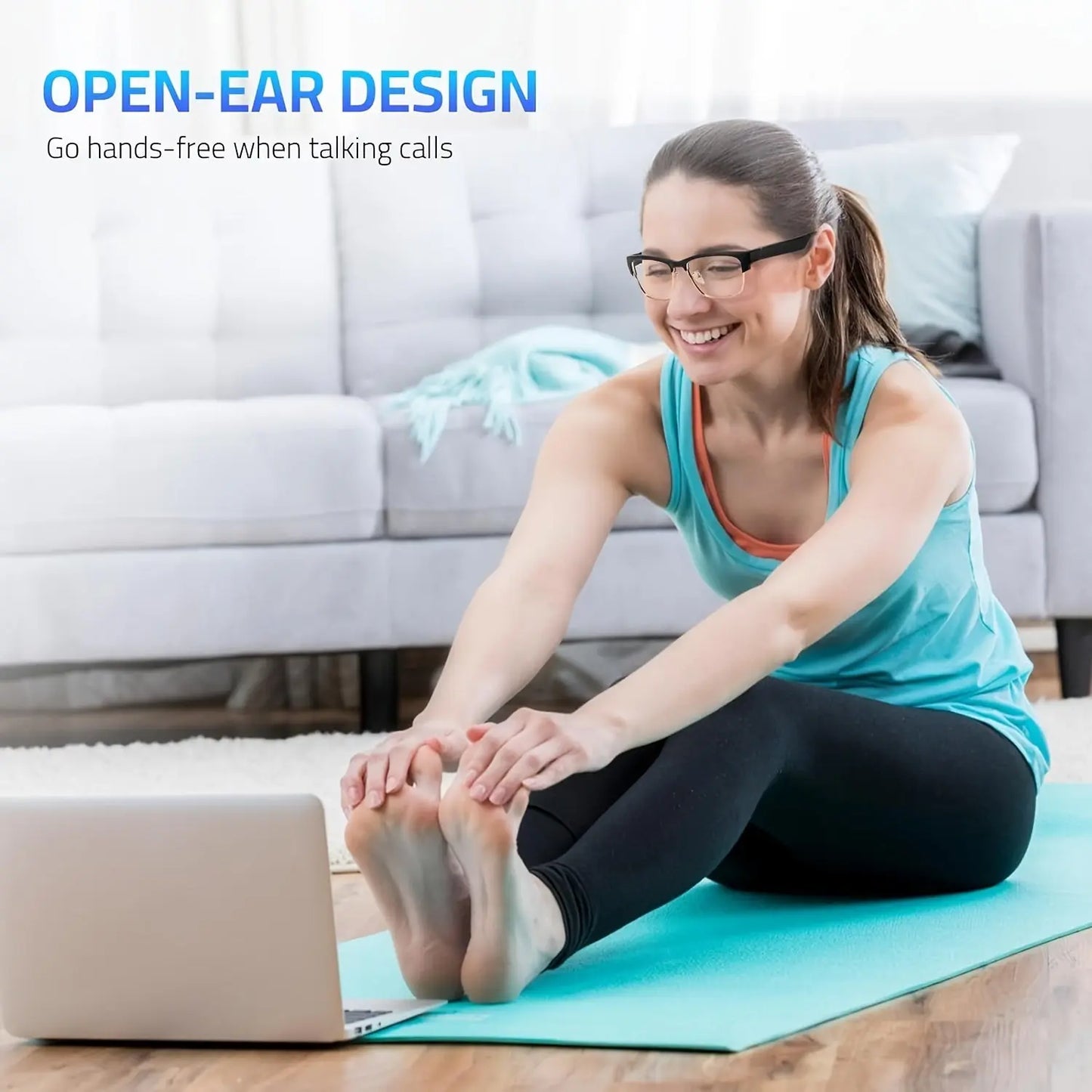 Smart Glasses With Blue Light Filtering, Low Latency Audio, Built-in Microphone, Speaker, Touch Control, Compatible With AI Voice Assistants, Suitable For Both Men And Women, Suitable For Audio, Movies, And Learning. Chic Le'Meek
