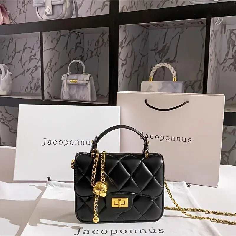 Black Mini Small Exquisite Small Bag Small Ball Chain Bag Female Crossbody Bag For Daily Use Temu