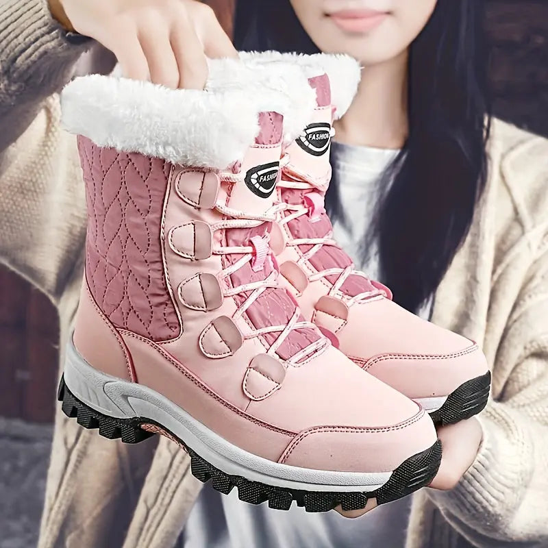 Cozy Velvet Snow Boots - Women's Soft, Comfortable, and Warm Winter Shoes with Thick Insulation and Casual Outdoor Style - Perfect for Cold Weather Activities Chic Le'Meek