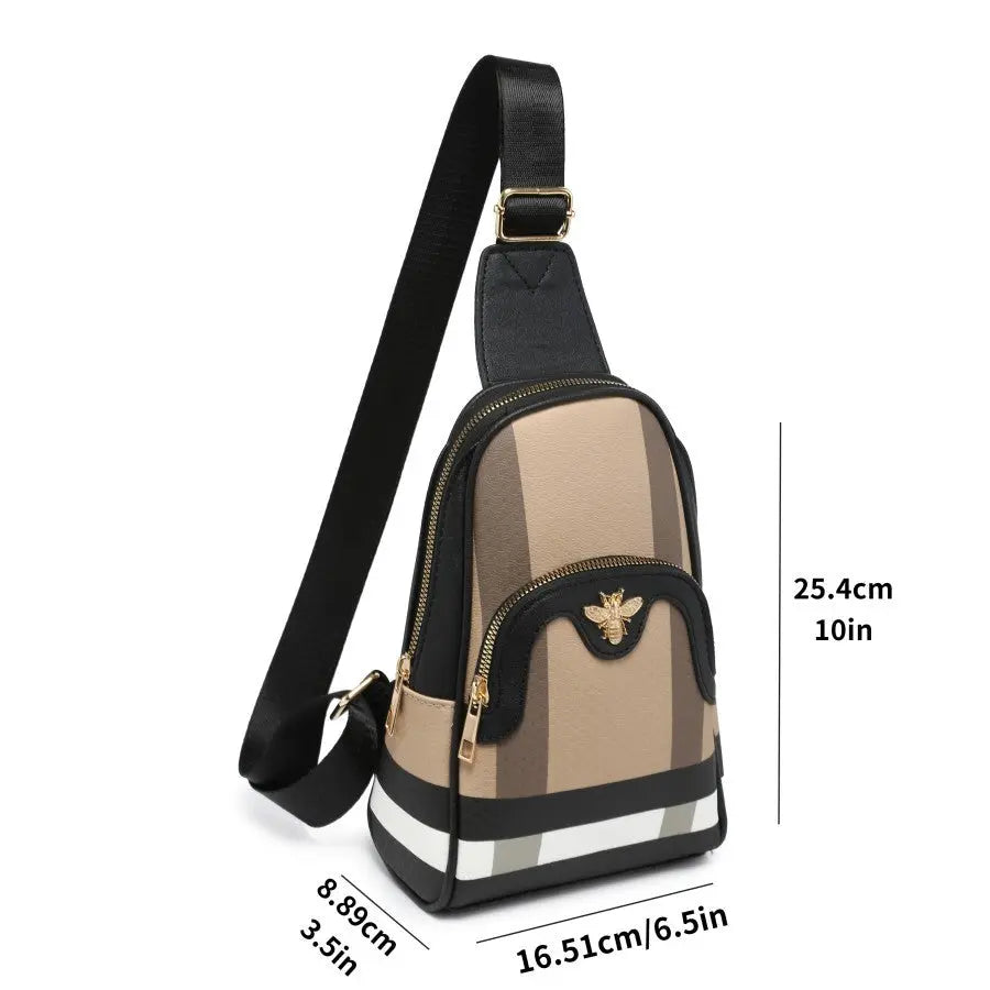 ZENG BAG Women's Fashion Small Crossbody Bag - Women's Crossbody Waist Bag PU Leather Multifunctional Crossbody Belt Chest Bag with Adjustable Shoulder Strap Suitable for Casual Travel Shopping Perfect Valentine's Day Gift fo Chic Le'Meek