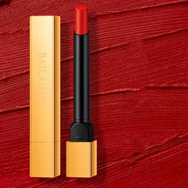 Red Velvet Matte Lipstick: Long-Lasting, Water-Resistant, All Skin - Ideal Valentine’s Gift in Elegant Golden Tube Temu