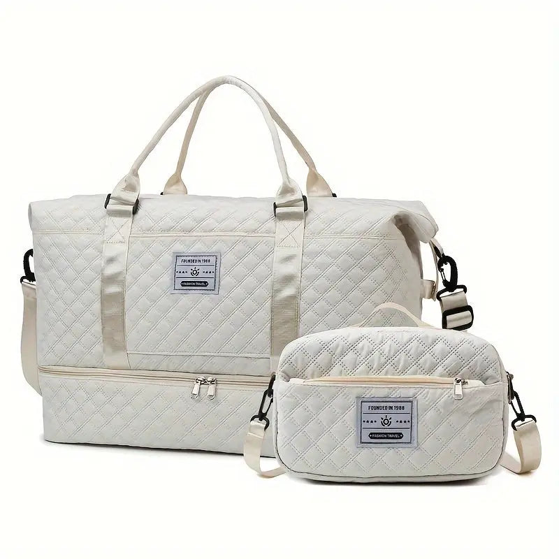 Large Capacity Travel Duffel Bag in Oxford Fabric, Portable Sports Gym Storage Bag, Weekend Overnight Bag for Women Chic Le'Meek