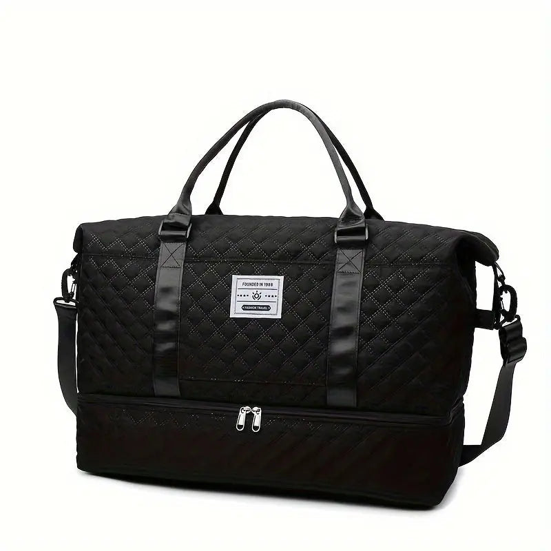 Large Capacity Travel Duffel Bag in Oxford Fabric, Portable Sports Gym Storage Bag, Weekend Overnight Bag for Women Chic Le'Meek