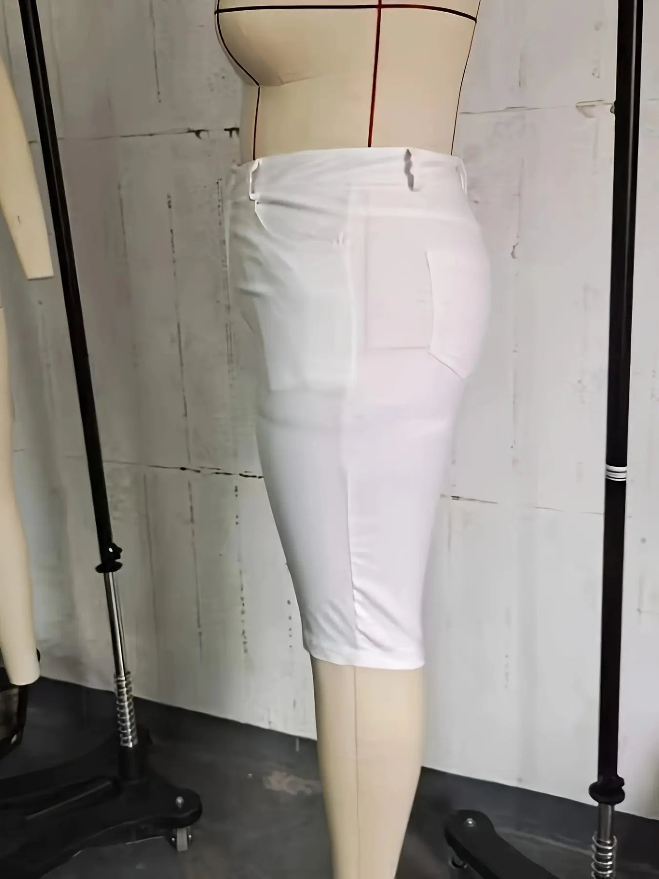 Plus Size Stretch Denim Pedal Pushers - Comfort Fit, High-Waist, Zip & Button Closure - Fashionable Everyday Wear Temu