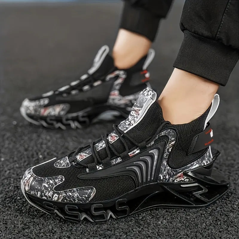 Men's Breathable Blade Type Shoes - Shock Absorption Comfy Sneakers - All Seasons Outdoor Running Temu