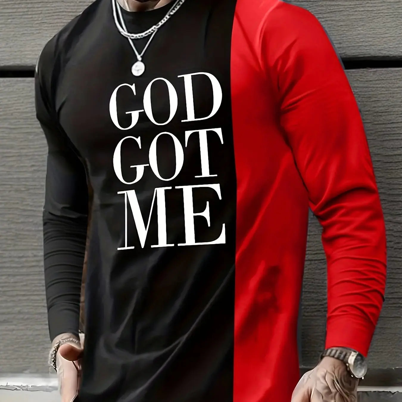 Mens Crew Neck Color Block Graphic Shirt - Soft, Breathable, and Comfy Long Sleeve Top with Contrast Collar and Alphabets Pattern for Casual Wear and Novelty Pajamas Temu