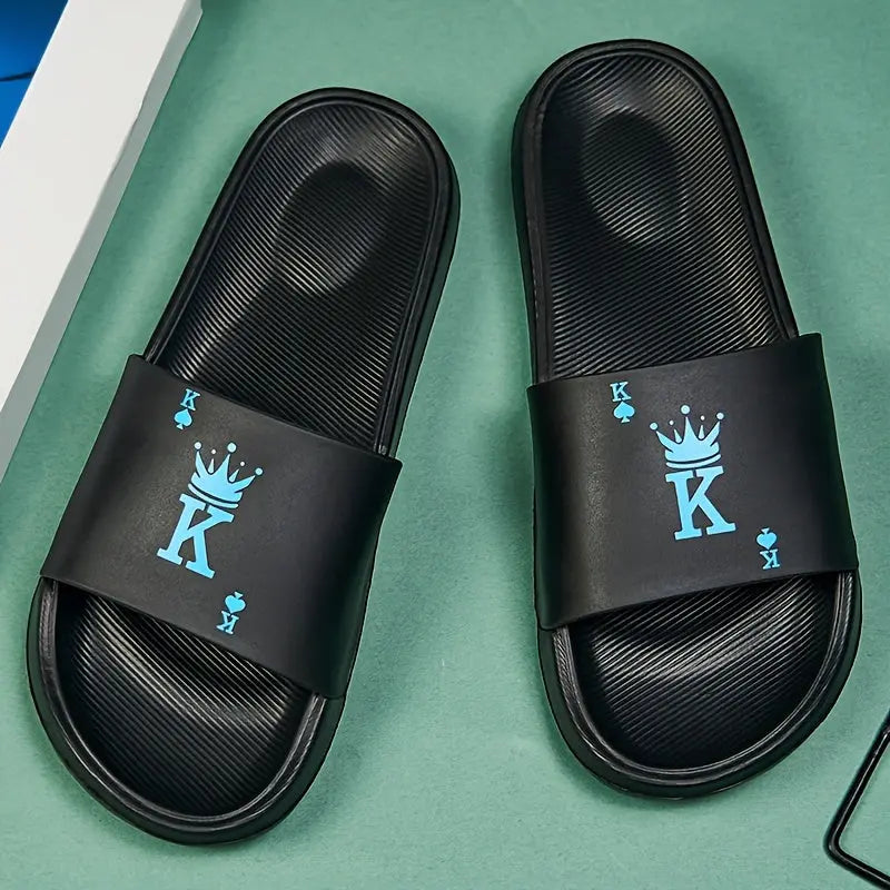 Mens Fashionable Letter K Slippers - Trendy Open-Toe Design with Ventilated Breathability, Comfy Non-Slip EVA Soles for Stylish Indoor & Outdoor Temu